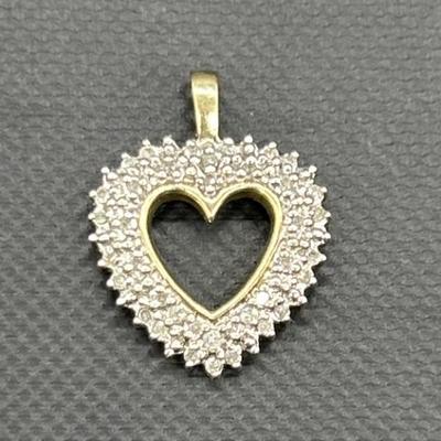 10kt Gold & Diamond Heart Pendant