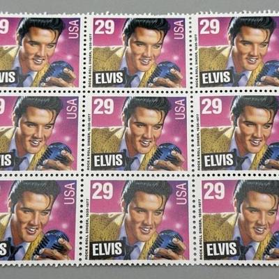 9- Elvis Pressley 29cent Stamps + 2 Cancelled