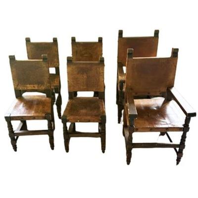 Lot 020.   
Vintage Reproduction French Farmhouse Chairs Set of 6
