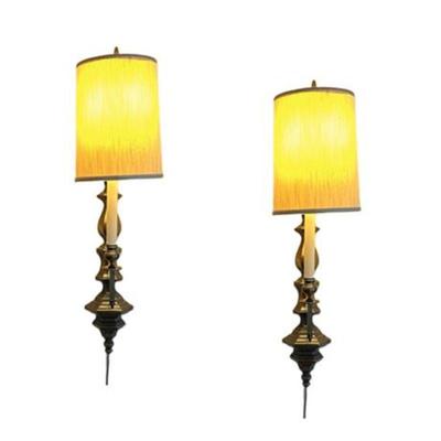 Lot 191  
Vintage 1970's Brass Wall Sconce Candlestick Lamps