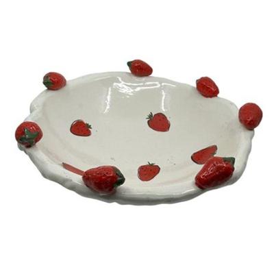 Lot 094  
Handmade Strawberry Ceramic Serving Bowl, by Farley