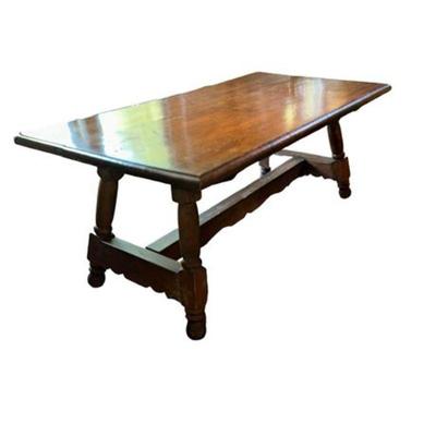 Lot 021.  
Antique French Farm Style Solid Wood Table