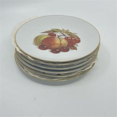 Lot 153K  
Vintage Josef Kuba Fine Porcelain Harvest Dessert Plates, Set of Six