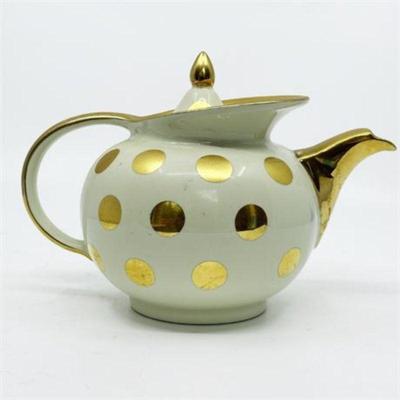 Art Deco Polka Dot Teapot, by Hall