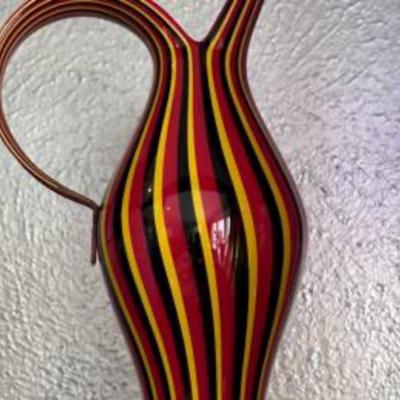 Italian Rigati Carafe in Murano Glass by Anna Gili for Salviati