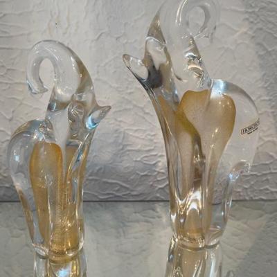 Vinciprova Murano Glass Pair of Elephants 