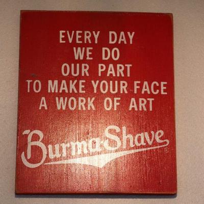Vintage red Burma Shave sign