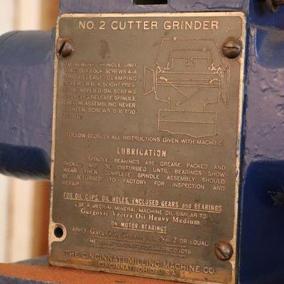 Cincinnati Milling Machine Co No 2 Cutter Grinder