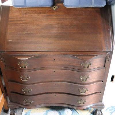 Antique wood desk cabinet