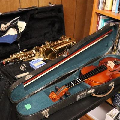 Vintage Violin and Antigua Winds Saxophone