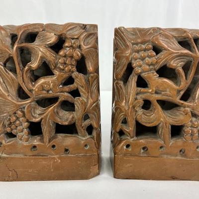#21 â€¢ Antique Chinese Carved Soapstone Bookends

