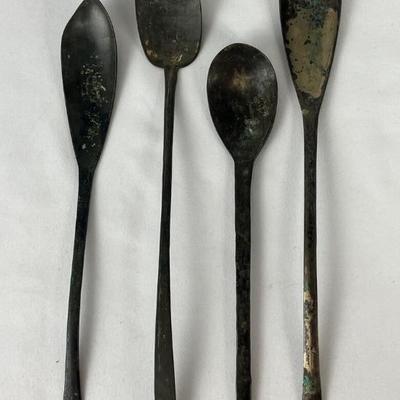 #57 â€¢ Four Antique Korean Metal Spoons
