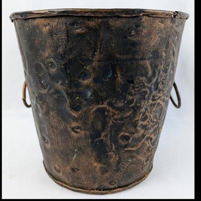 #62 â€¢ Hand Forged Hammered Steel Bucket with Handles from Mexico
