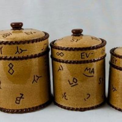 #3 â€¢ Montana Lifestyles Silversmith 5 Piece Canister Set, Branded Western Cowboy Steer Rope
