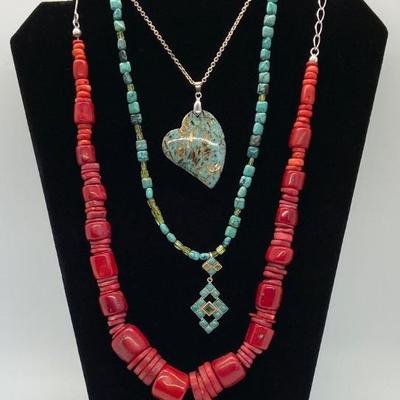 #92 â€¢ Turquoise Colored, Red Coral and Other Coordinating Beads
