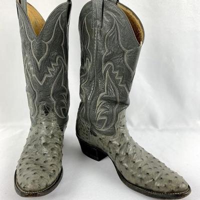 #47 â€¢ Nocona Full-Quill Ostrich Cowboy Boots 2917C, Mens Size 9.5B
