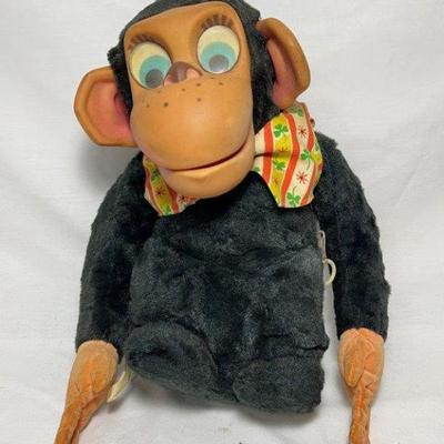 Vintage 1964 Mattel Chester Oâ€™Chimp rubber face pull string talking chimpanzee plush toy