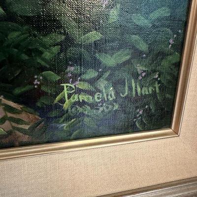 Chicago Botanic Path By Pamela Hart, Original Oil On Canvas 48