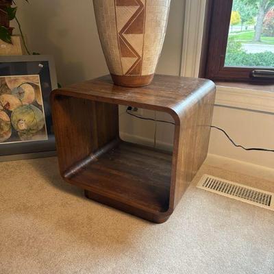 Mid Century Modern Cube Tables & Southwestern Pottery Lamp