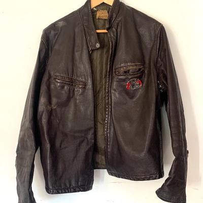 Vtg. leather biker jacket