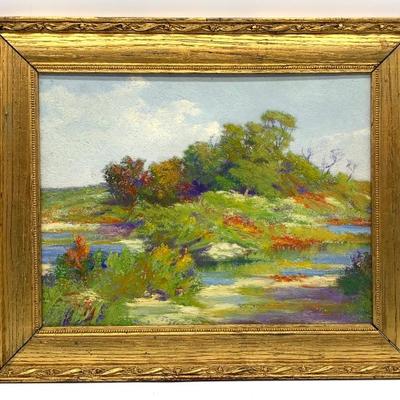 Landscape o/b by Isaac Porter. 13 1/2 x 16 1/2 including frame