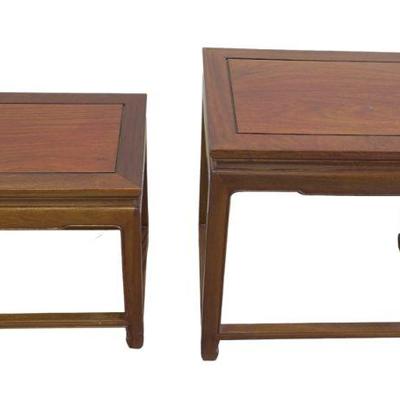 2 MID CENTURY CHINESE ROSEWOOD NESTING TABLES