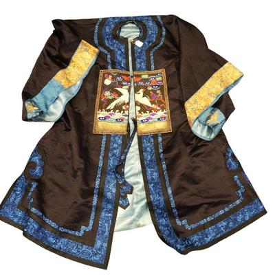 Ornate Chinese Ceremonial Embroidered Jachet. Exquisite detail including gold thread. Measures 29" under arm across and 38" long.