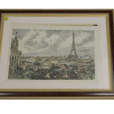 FRAMED ORIGINAL ANTIQUE UNIVERSAL EXPOSITION NEWSPAPER PAGE