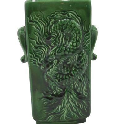 ART DECO CREEK TURN POTTERY VASE DRAGON