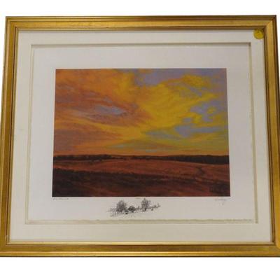 JOHN HULSEY BIG PRAIRIE LITHOGRAPH SIGNED