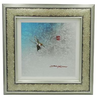 An original oil and silver leaf on aluminum/PVC board with protective urethane coating by Patrick Guyton, hand-signed by the artist and...