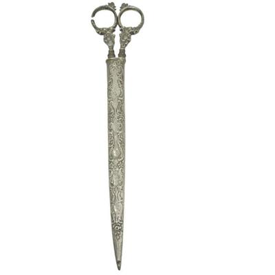 ANTIQUE STERLING CASED SEWING SHEARS