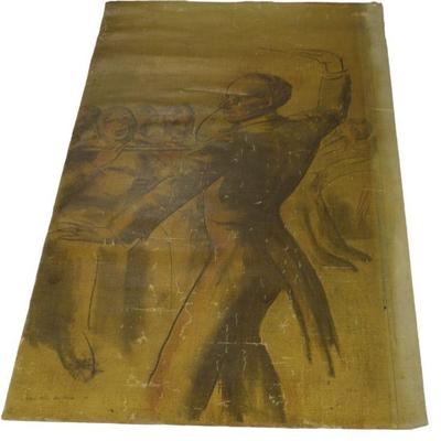 Large Guy Pene Du Bois (American,1884-1958) Oil on Canvas Painting of a Orchestra and Conductor. Signed by the artist and dated 1934.  