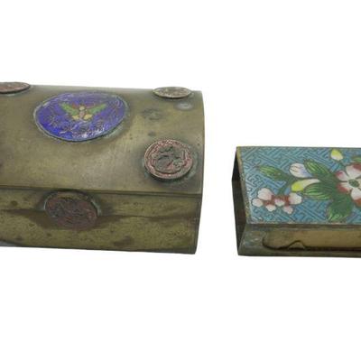 2 PIECE EARLY 20TH CENTURY ANTIQUE CHINESE CLOISONNE