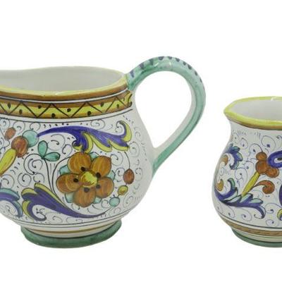 2 DERUTA ITALY HAND PAINTED PITCHERS