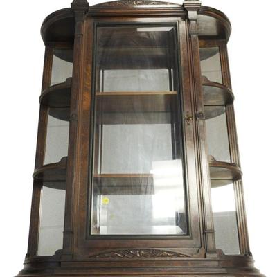 LARGE MAHOGANY WALL CABINET 19TH C