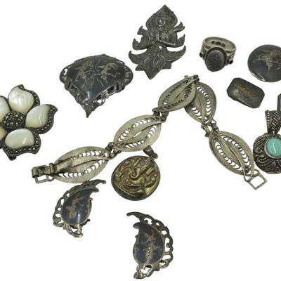 LOT OF 925 SILVER JEWELRY LOT - 12 PIECES
