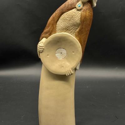 Ron Shroder Southwestern Sculptor Lady w/ Bowl