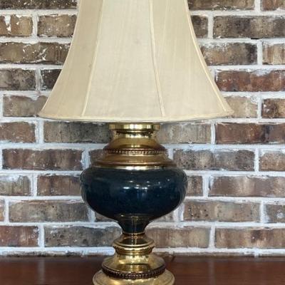 Ceramic & Brass Lamp w/ Empire Bell Shade