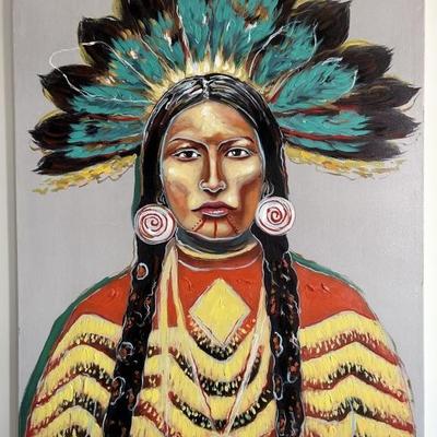 Woman Chief Art Print on Canvas by Anna