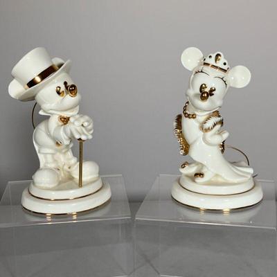 (2PC) LENOX DISNEY MICKEY & MINNIE MOUSE | Both â€œMickey Mouse Steps Outâ€ and â€œMinnie Mouse Elegant Eveningâ€. - h. 6 x dia....