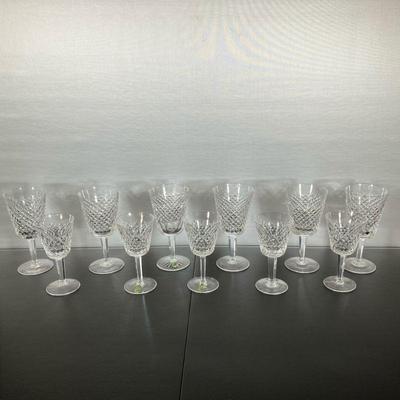 (11PC) WATERFORD CARA CLARETS & GOBLETS | Waterford in the Cara Pattern. (5) Clarets & (6) Goblets. Three with Seahorse labels and one...