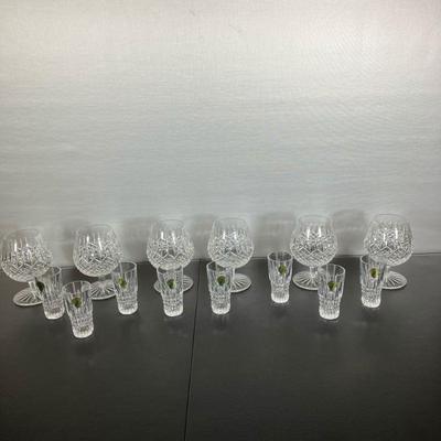 (13PC) WATERFORD LISMORE SHOTS & BRANDIES | Lot includes: (6) Brandies & (7) Shots in the Lismore Pattern by Waterford. Shots unused and...
