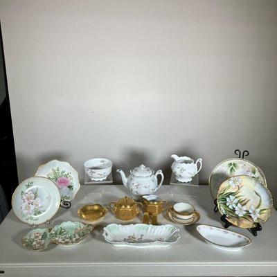 (15PC) RS GERMANY, T&V LIMOGES & SILESIA PORCELAIN | Excellent Vintage lot of French and German Porcelain Including : (3) Teapot,...