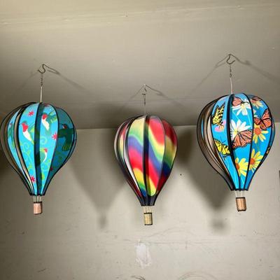 (3PC) PREMIER DESIGNS HOT AIR BALLOONS | Unusual Three-Faux Silk Hot Air Balloons made by Premier Designs. Decorations of Butterflies,...