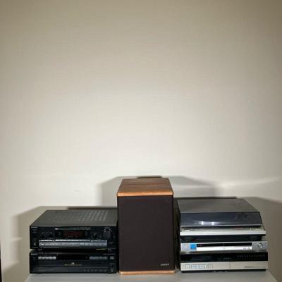 (6PC) SONY RECEIVER/CD PLAYER, TURNTABLE & BABY ADVENT SPEAKERS | Vintage Electronics Lot Including: (1) Sony STR-D590 Audio/Video...