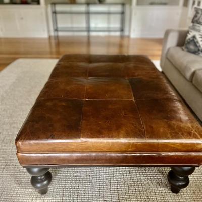 Leather coffee table is 58