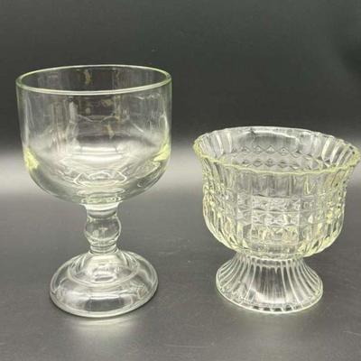 (2) Clear Glass Compote Dishes Including FTDA

