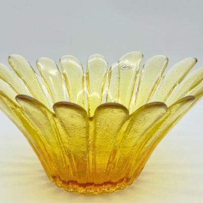 Blenko Flower Glass Bowl-UV Reactive
