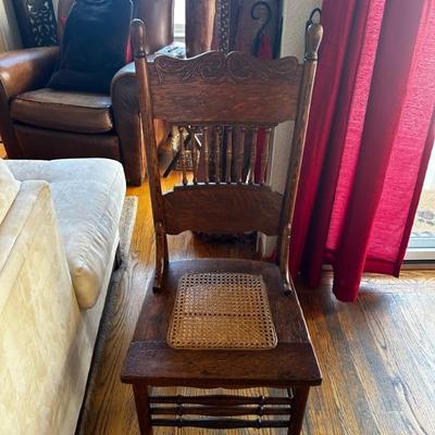 set of 4 antique oak chairs 
